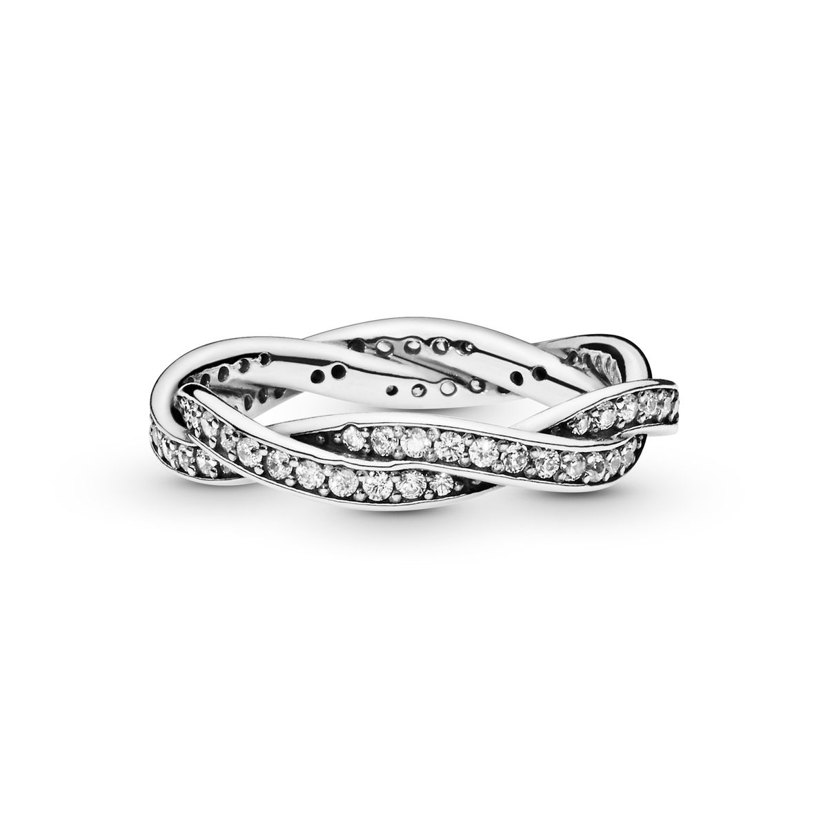 PANDORA - Anillo Pandora Trenzado reluciente  En Plata Esterlina
