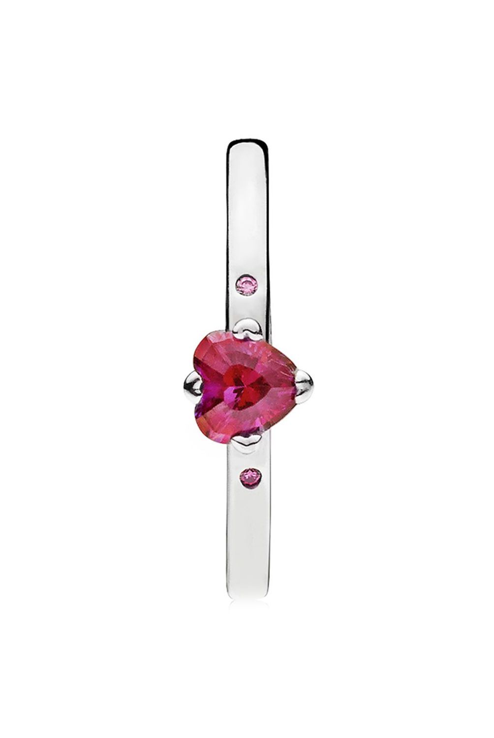 PANDORA - Anillo Pandora Corazón Rojo Reluciente en Plata Esterlina