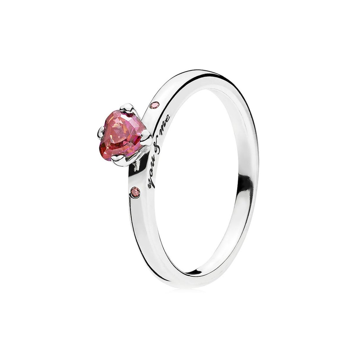 PANDORA - Anillo Pandora Corazón Rojo Reluciente en Plata Esterlina