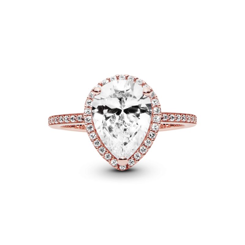 PANDORA - Anillo Pandora con forma de gota  Recubrimiento en Oro Rosa