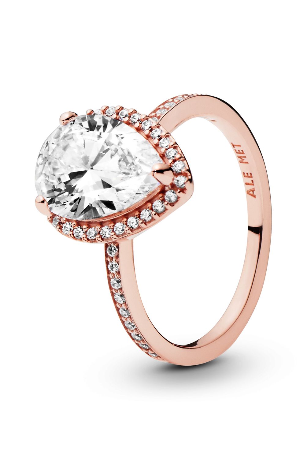 PANDORA - Anillo Pandora con forma de gota  Recubrimiento en Oro Rosa