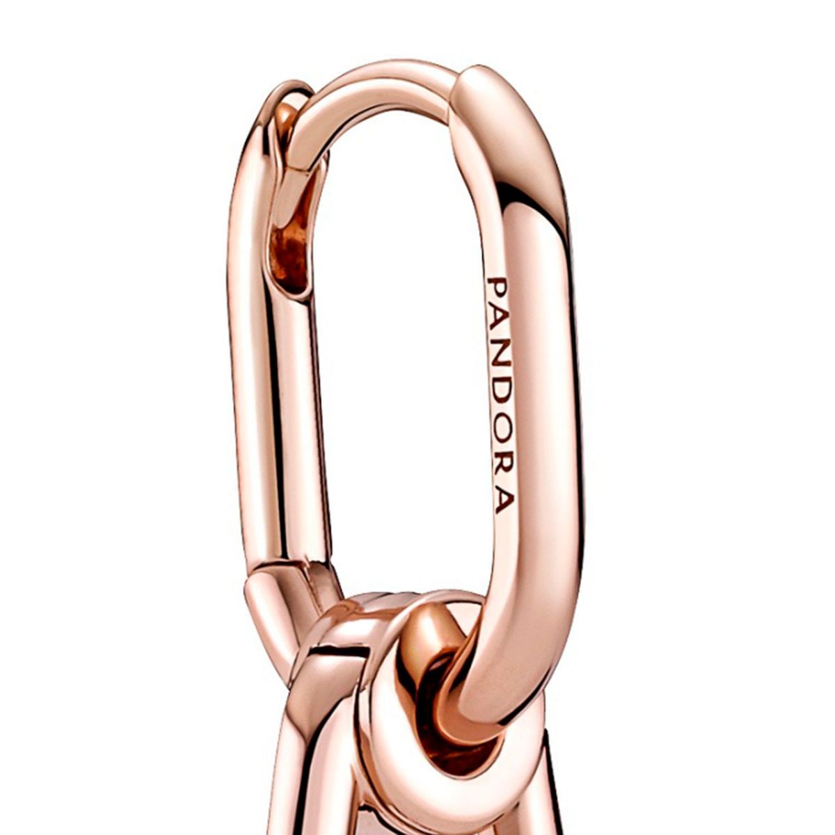 PANDORA - Arete Pandora ME Link Aro Ovalado Recubrimiento en Oro Rosa