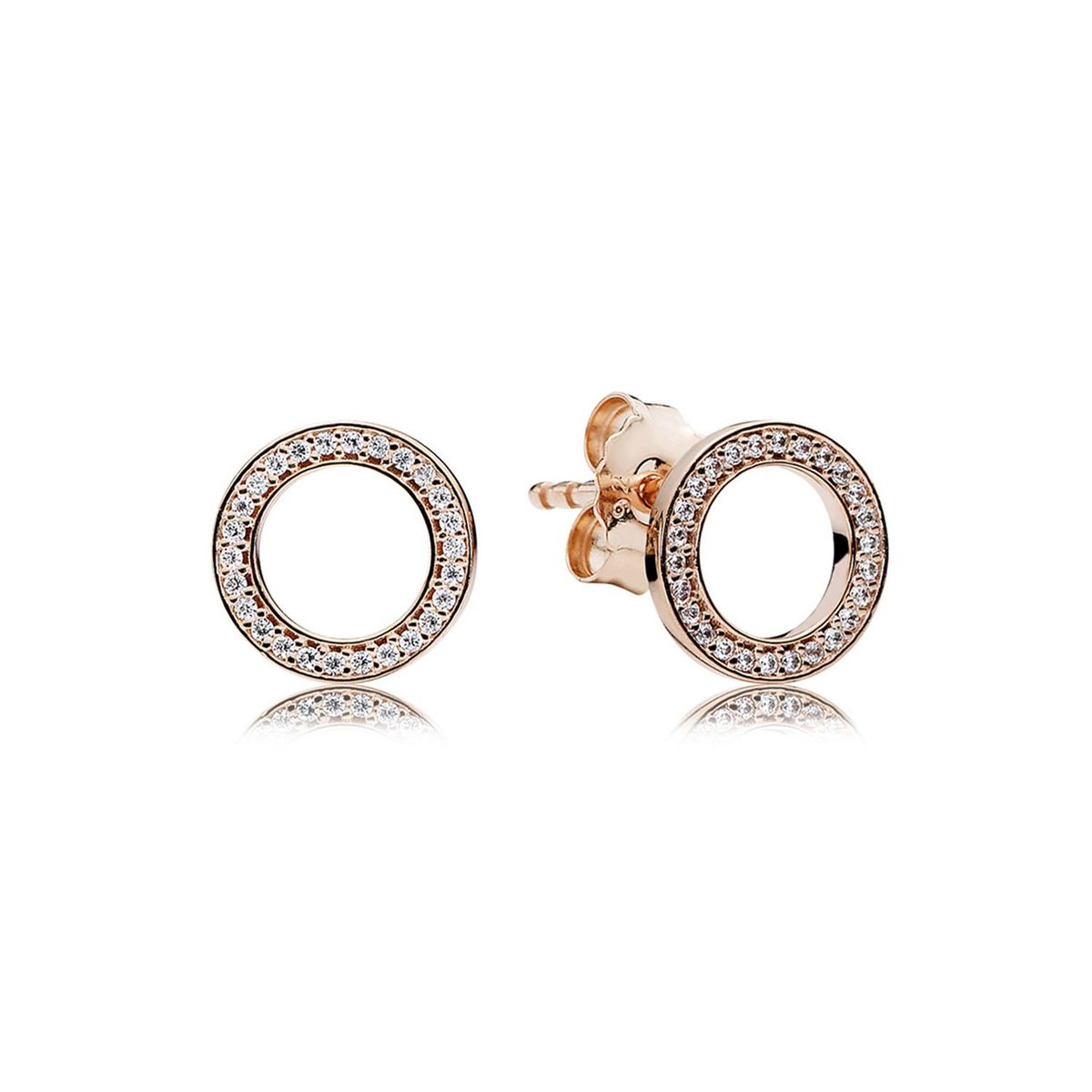 PANDORA - Aretes Pandora Forever Recubrimiento en Oro Rosa