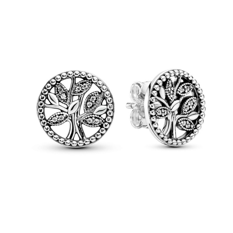 PANDORA - Aretes Pandora Árbol Plata Esterlina
