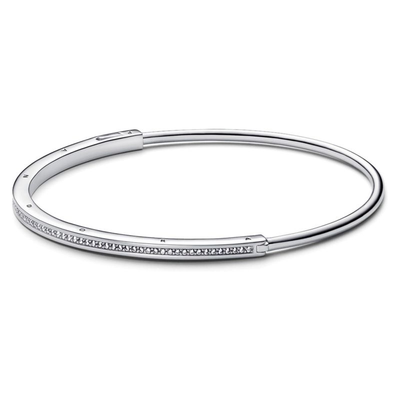 PANDORA - Brazalete Pandora Insignia Rígido Pavé Plata Esterlina