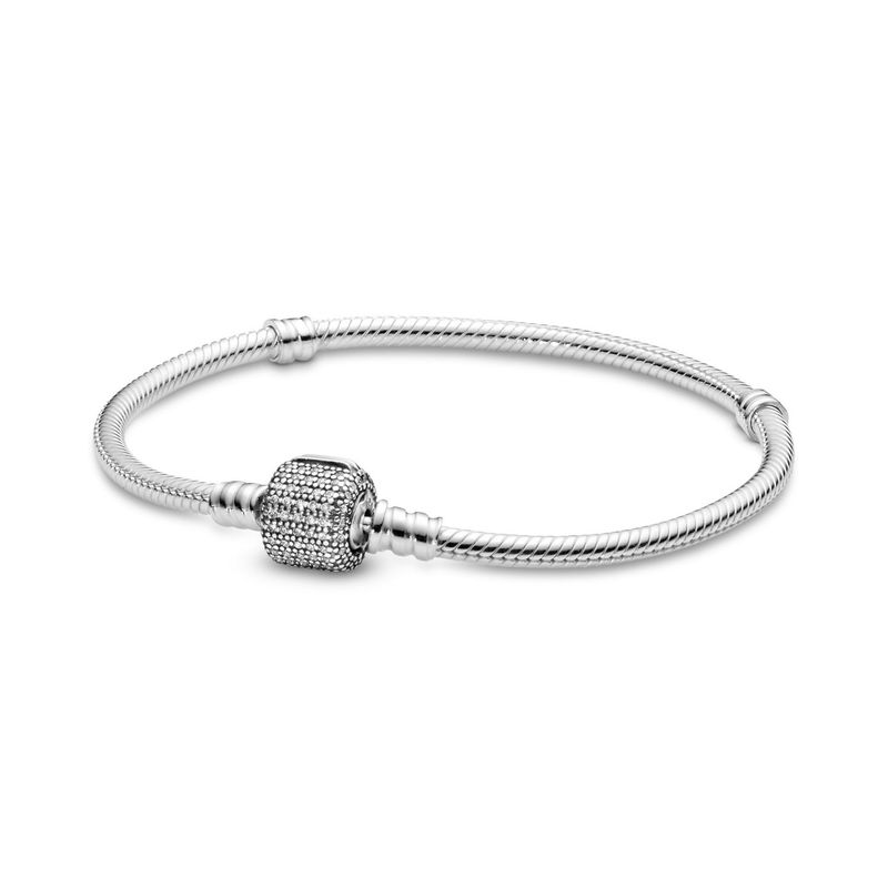 PANDORA - Brazalete Pandora Moments Cadena de Serpiente con cierre de firma Plata Esterlina