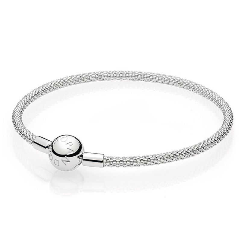 PANDORA - Brazalete Pandora de malla Moments En Plata Esterlina