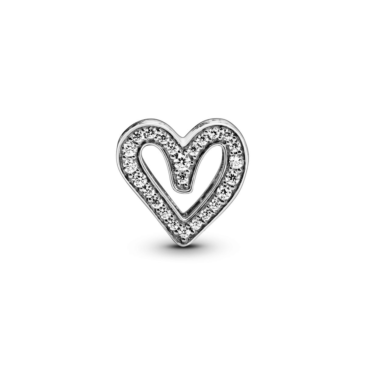 PANDORA - Charm Pandora Boceto de Corazón Brillante Plata Esterlina