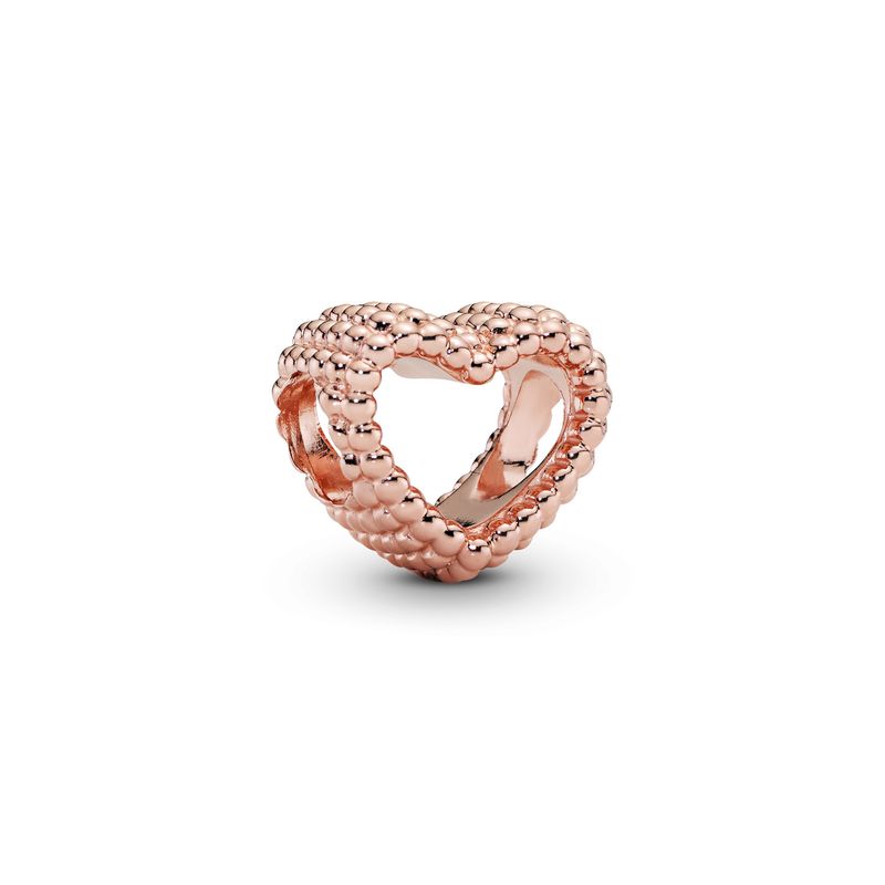 PANDORA - Charm Pandora Corazon Con Cuentas Recubrimiento en Oro Rosa