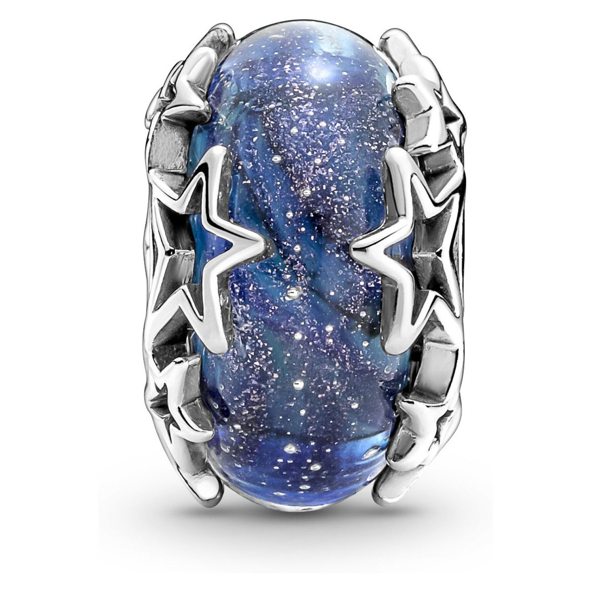 PANDORA - Charm Pandora Cristal de Murano Galaxia y Estrellas Plata Esterlina
