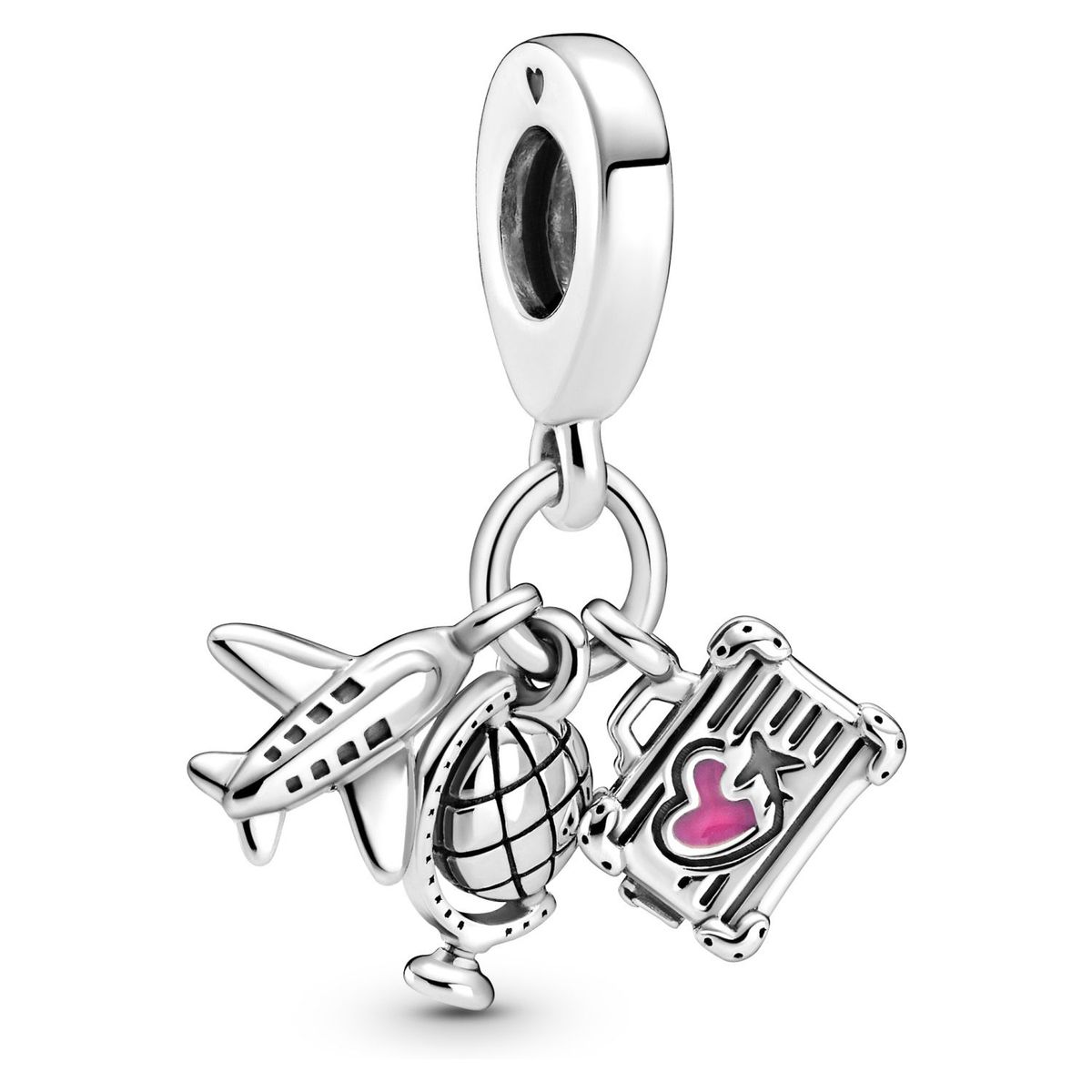 PANDORA - Charm Pandora Colgante Avión, Globo y Maleta Plata Esterlina