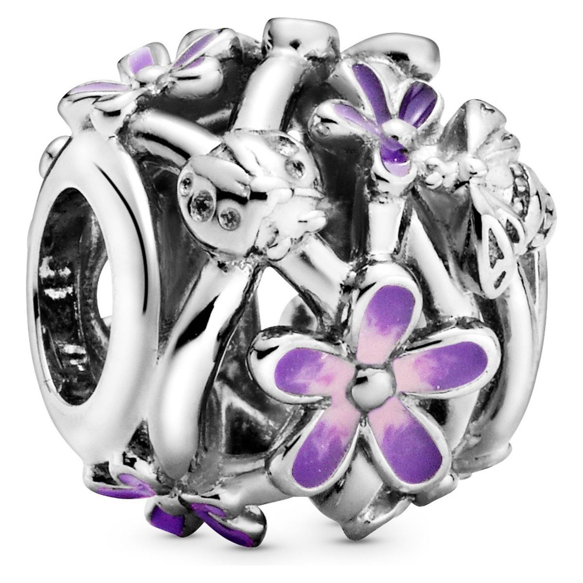 PANDORA - Charm Pandora Margarita Morada en Filigrana Plata Esterlina