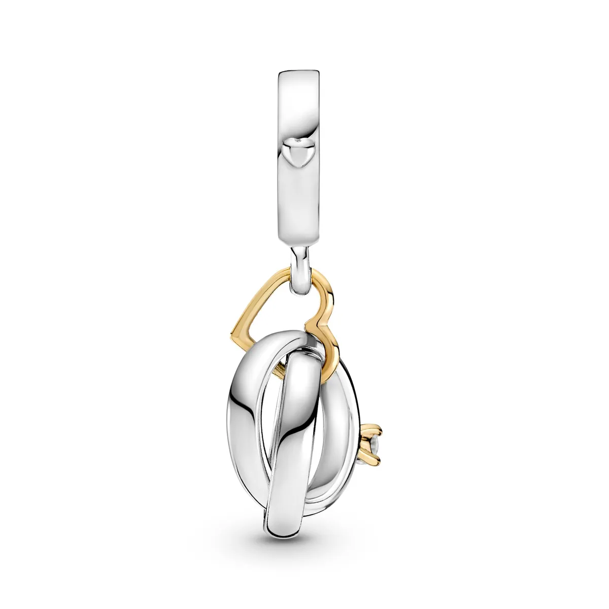 PANDORA - Charm Pandora Anillos de Boda Plata Esterlina y Recubrimiento en Oro 