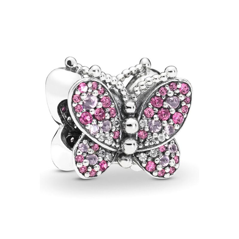 PANDORA - Charm Pandora Mariposa Rosa Deslumbrante Plata Esterlina