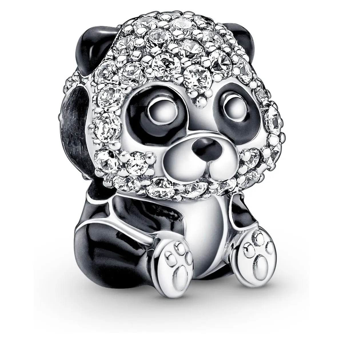 PANDORA - Charm Pandora Oso Panda Brillante Plata Esterlina