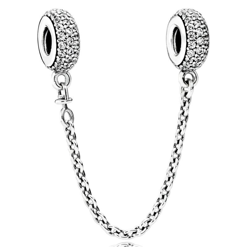 PANDORA - Cadena de seguridad Pandora Inspiración pavé Plata Esterlina