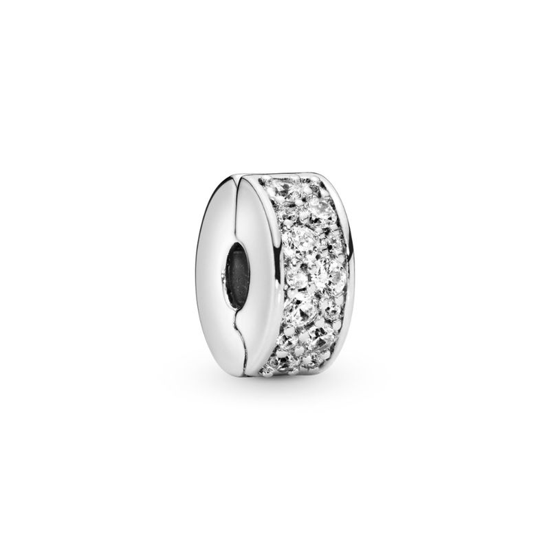 PANDORA - Clip Pandora de Pavé Transparente Plata Esterlina