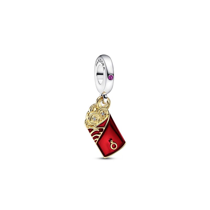 PANDORA - Charm Pandora Sobre Rojo Plata Esterlina y Recubrimiento en Oro