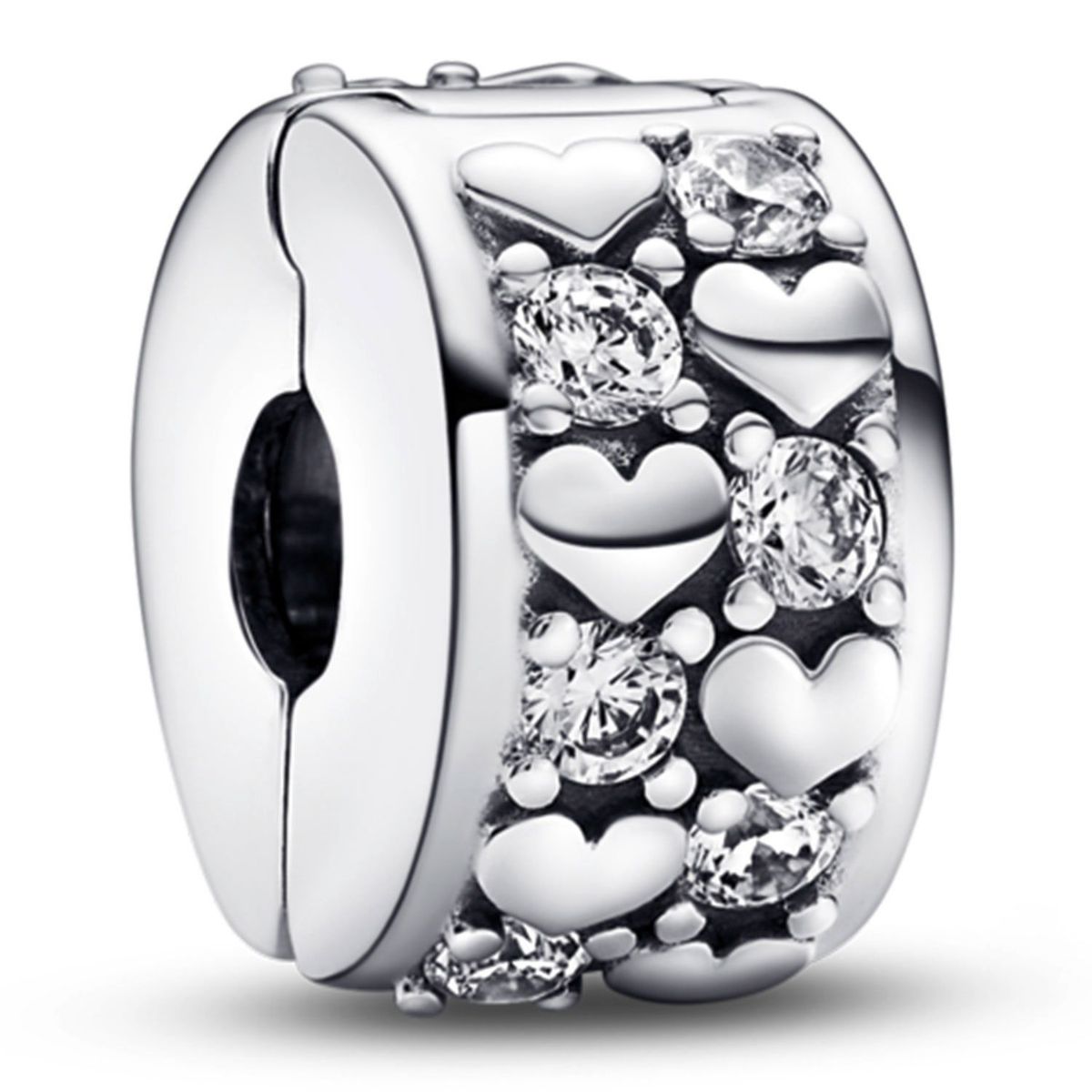 PANDORA - Clip Pandora Corazones Infinitos Brillantes Plata Esterlina
