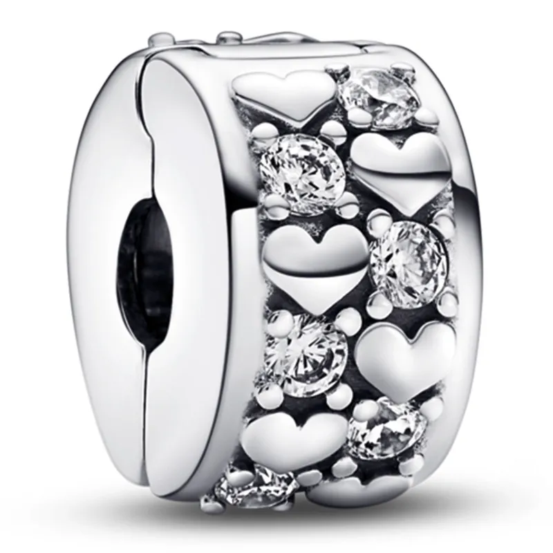 PANDORA - Clip Pandora Corazones Infinitos Brillantes Plata Esterlina