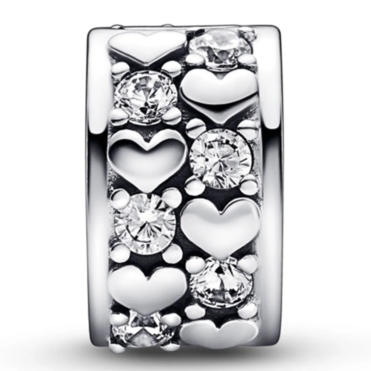 PANDORA - Clip Pandora Corazones Infinitos Brillantes Plata Esterlina