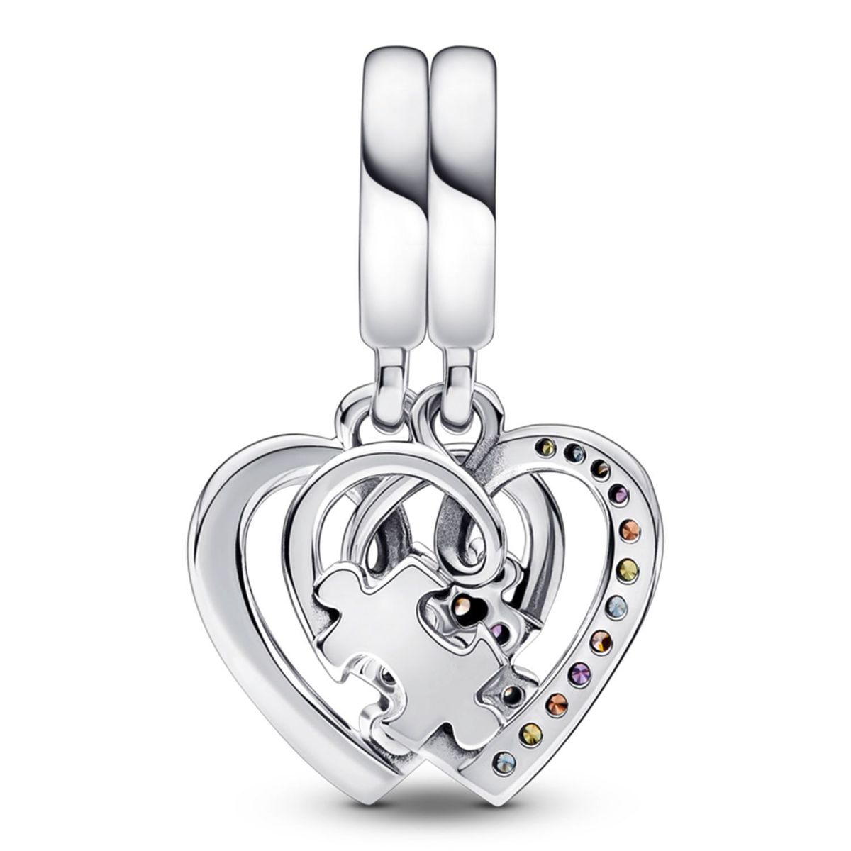 PANDORA - Charm Pandora Divisible Puzzle Corazones de la Amistad Plata Esterlina