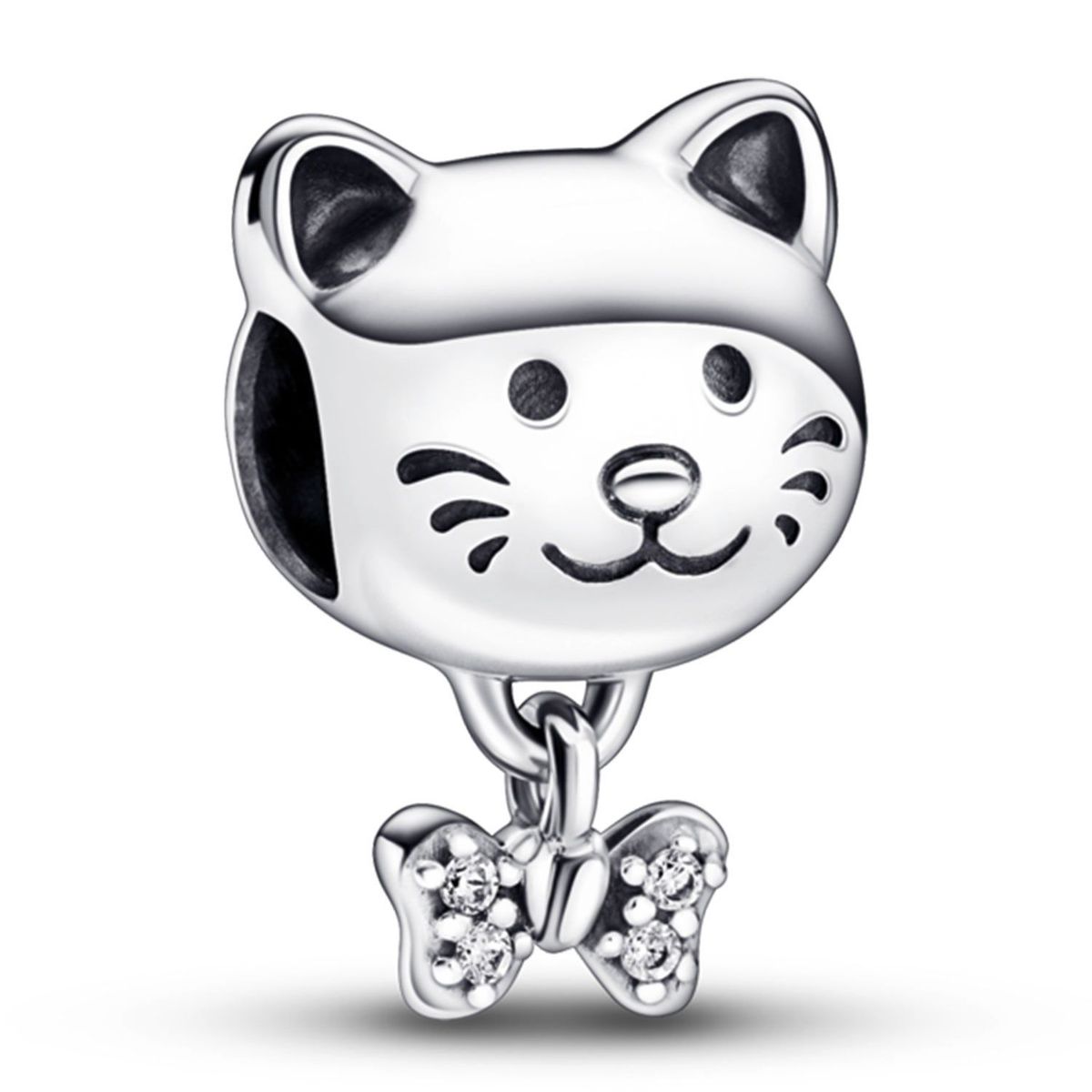 PANDORA - Charm Pandora Mascota Gato y Lazo Plata Esterlina