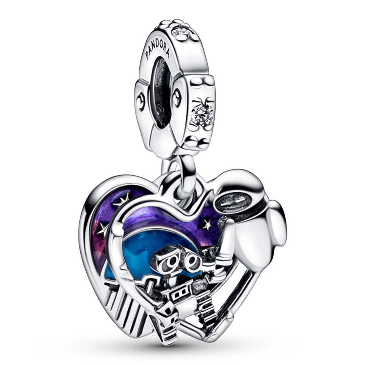 PANDORA - Charm Pandora Wall-E y Eva de Disney Pixar Plata Esterlina