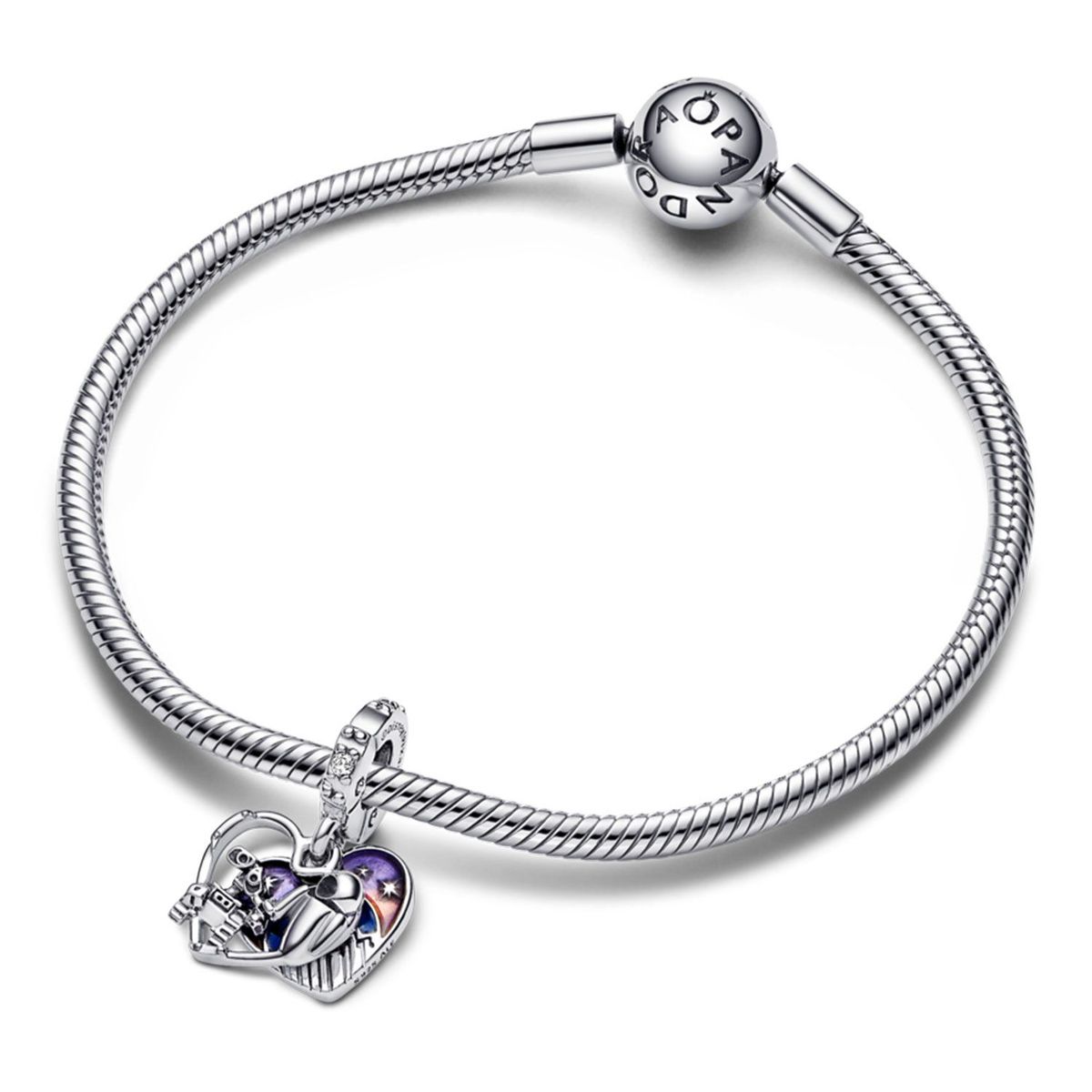 PANDORA - Charm Pandora Wall-E y Eva de Disney Pixar Plata Esterlina