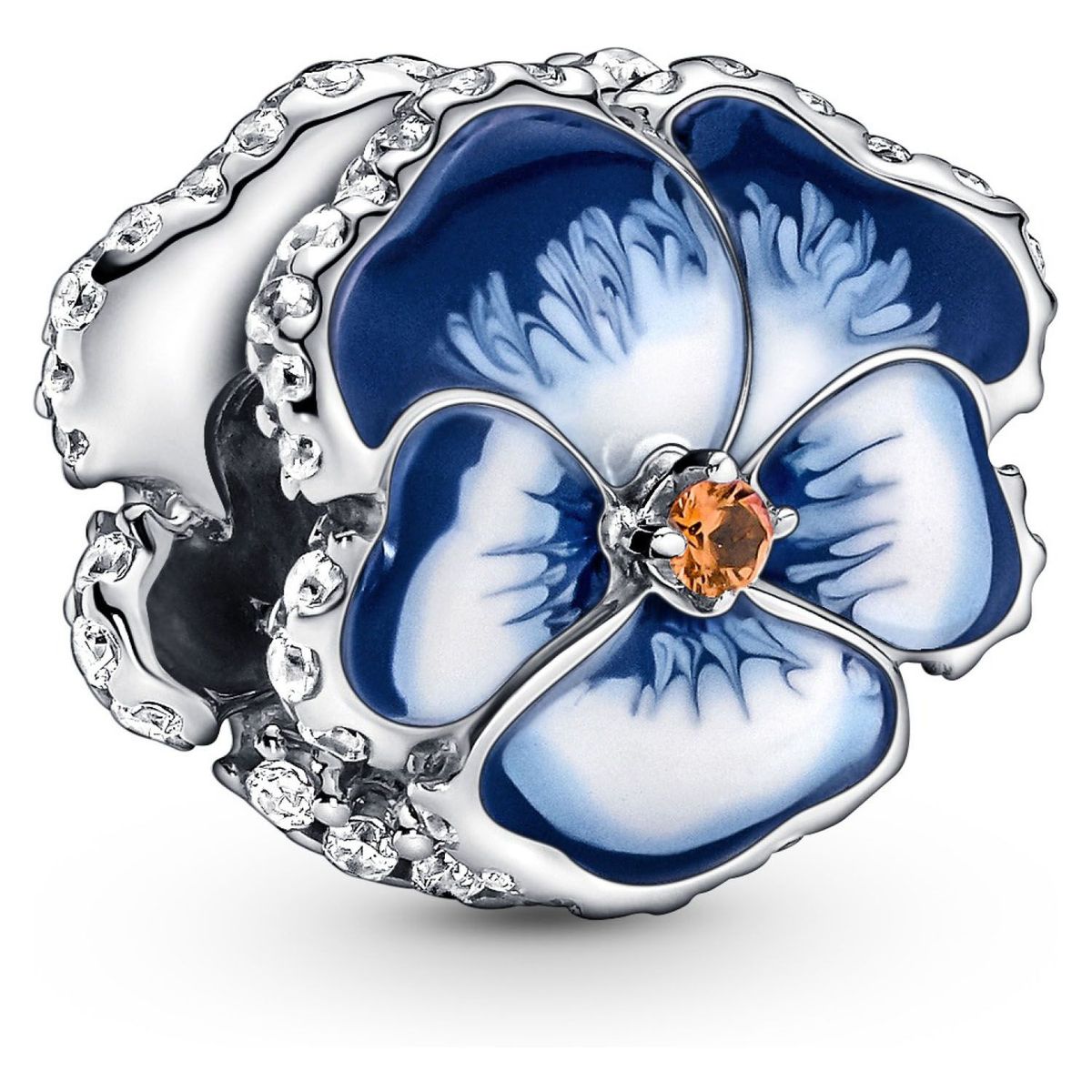 PANDORA - Charm Pandora Flor Pensamiento Azul Plata Esterlina