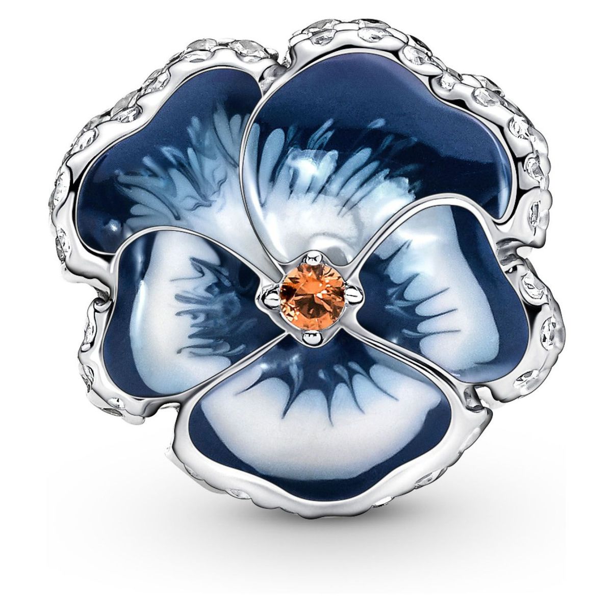 PANDORA - Charm Pandora Flor Pensamiento Azul Plata Esterlina