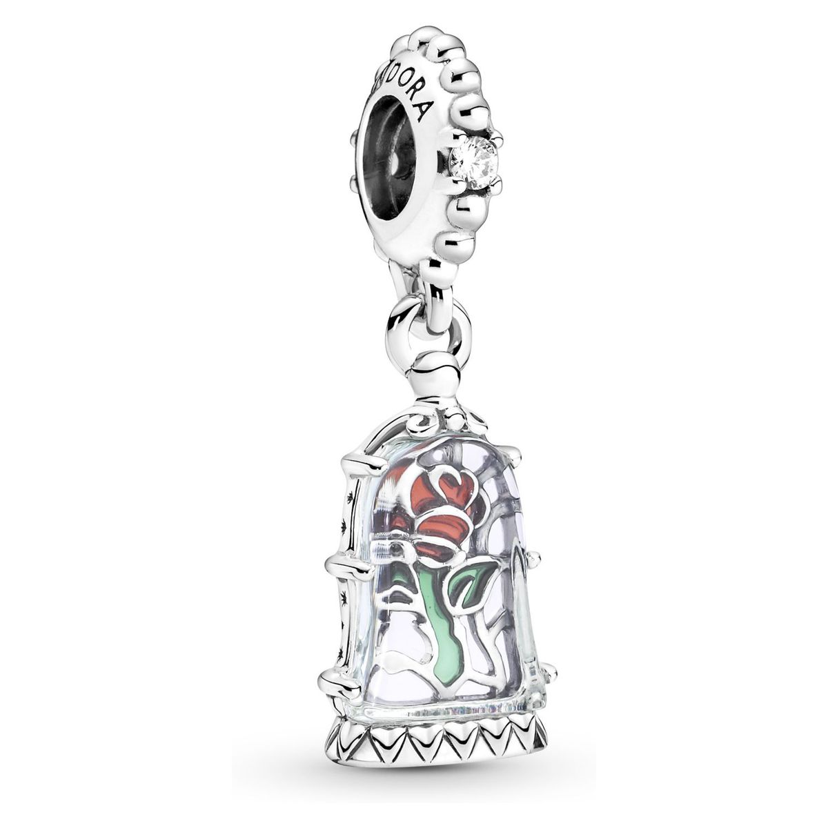 PANDORA - Charm Pandora Rosa Encantada de La Bella y la Bestia de Disney Plata Esterlina
