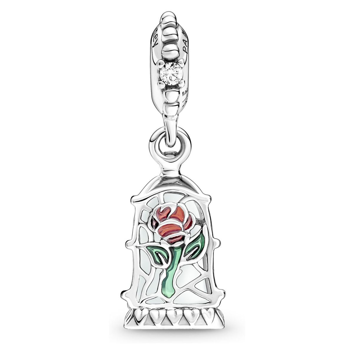 PANDORA - Charm Pandora Rosa Encantada de La Bella y la Bestia de Disney Plata Esterlina