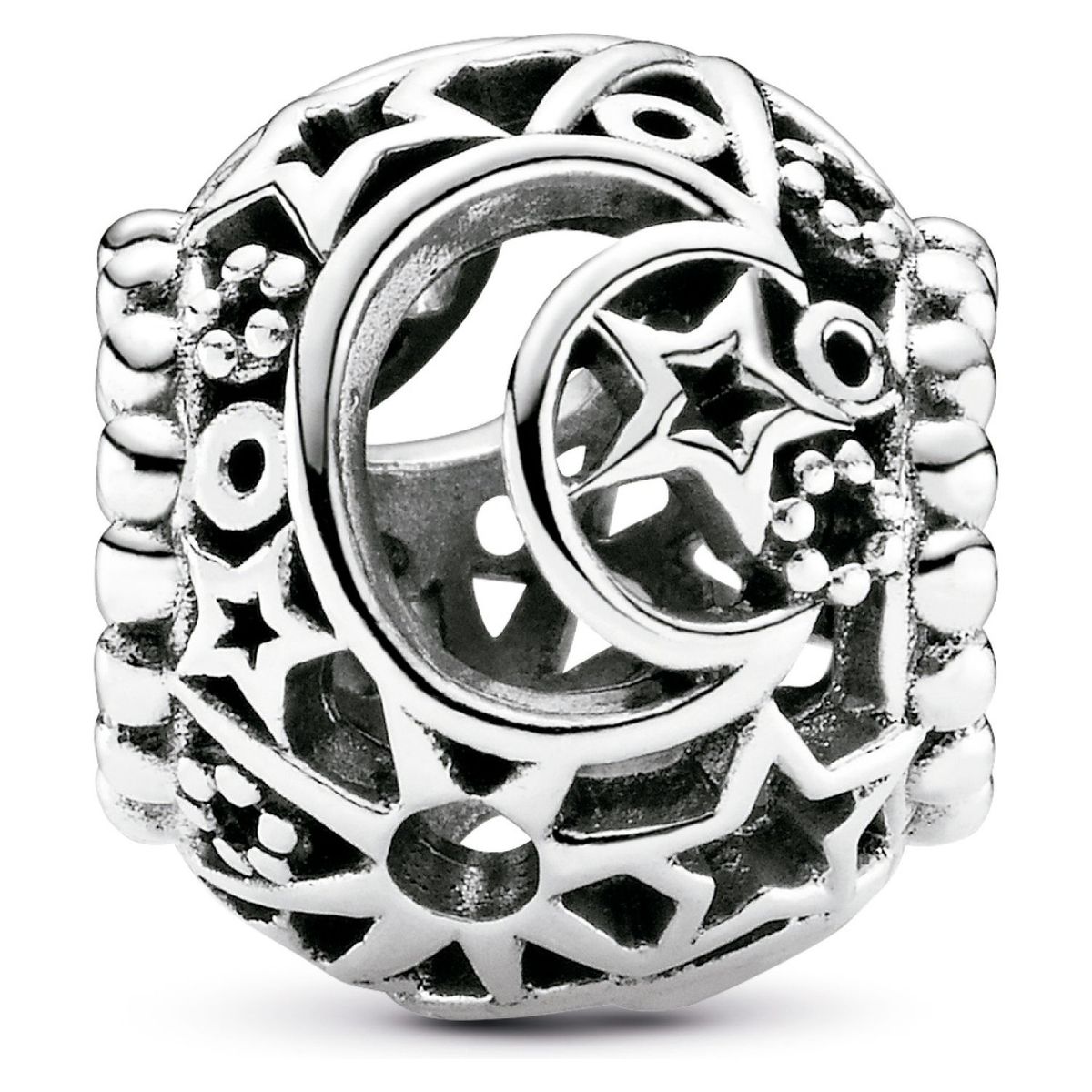 PANDORA - Charm Pandora Sol, Estrellas y Luna en Filigrana Plata Esterlina