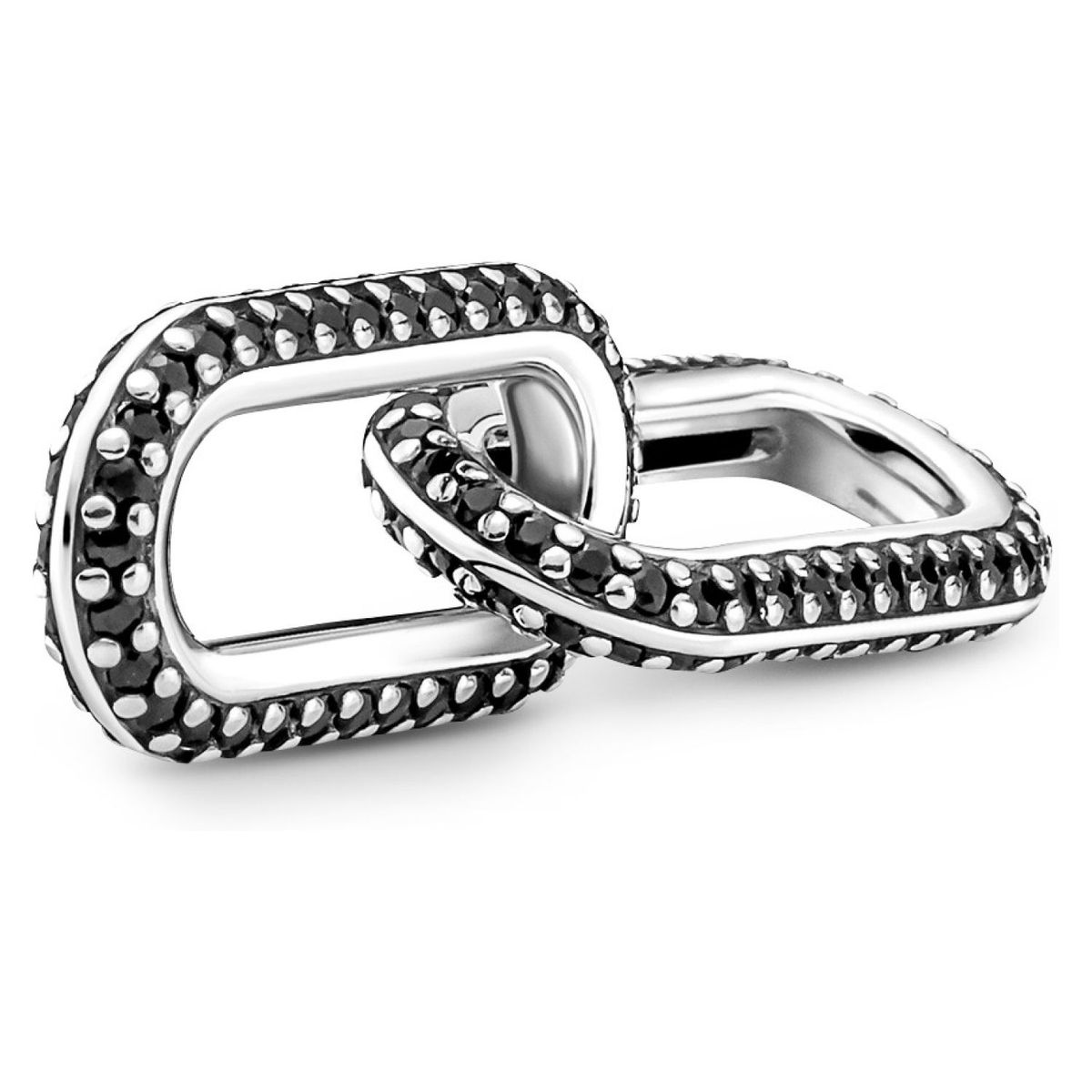 PANDORA - Link Pandora ME Doble en Pavé Negro Plata Esterlina
