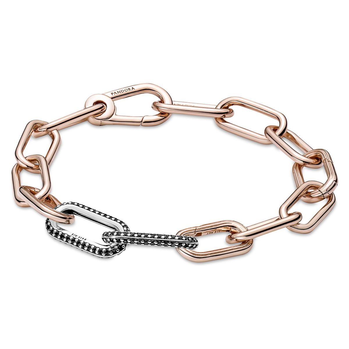 PANDORA - Link Pandora ME Doble en Pavé Negro Plata Esterlina