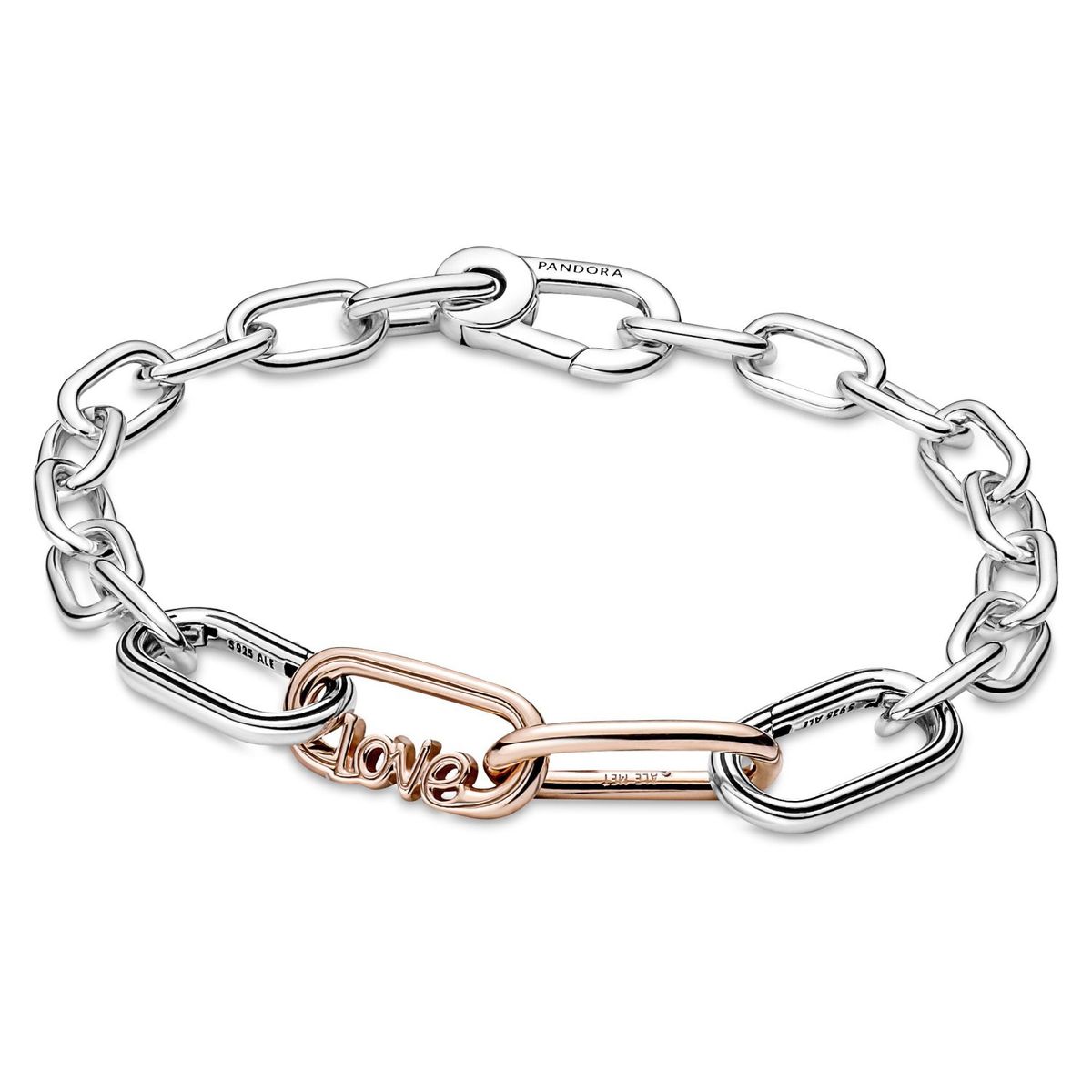 PANDORA - Link Pandora ME Palabra Love Recubrimiento en Oro Rosa