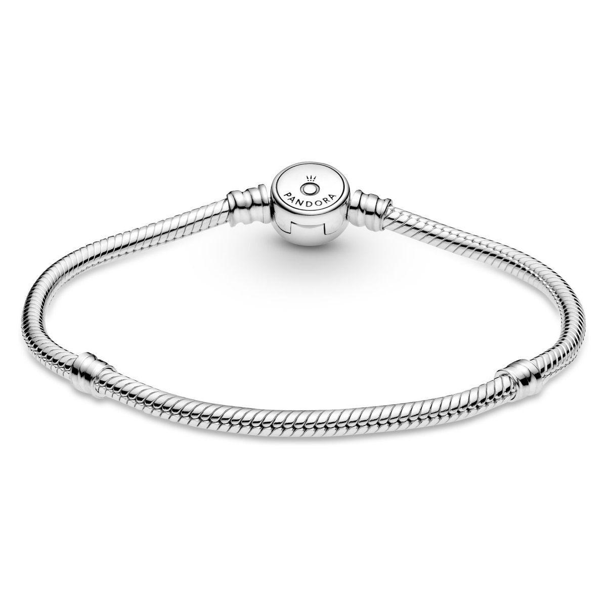 PANDORA - Brazalete Pandora Moments Cadena de Serpiente Cierre Azul Brillante Plata Esterlina