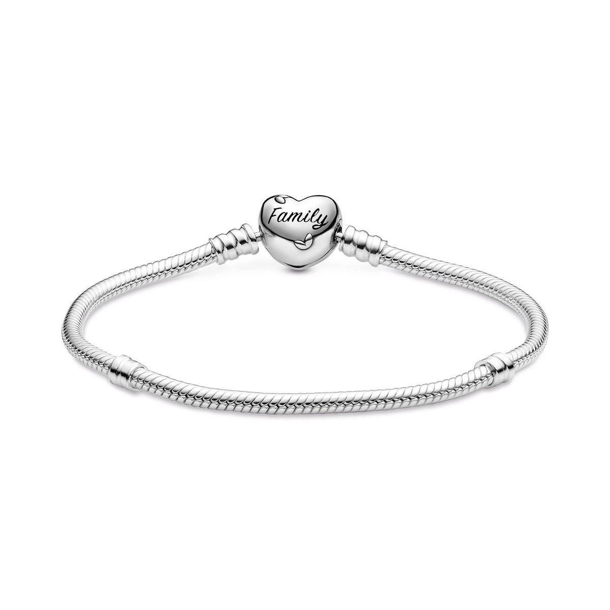 PANDORA - Brazalete Pandora Moments Cierre Corazón Familiar Plata Esterlina