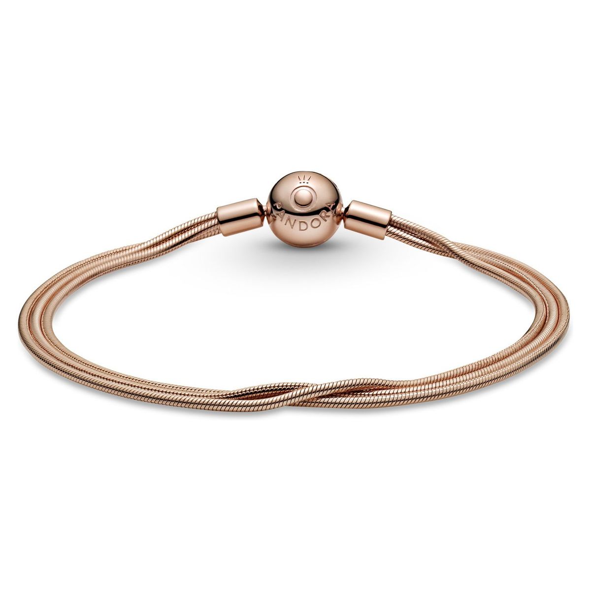 PANDORA - Brazalete Pandora Moments en Multi Cadena de Serpiente Recubrimiento en Oro Rosa