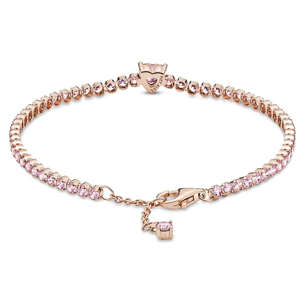 PANDORA - Brazalete Pandora Corazón Brillante Recubrimiento en Oro Rosa