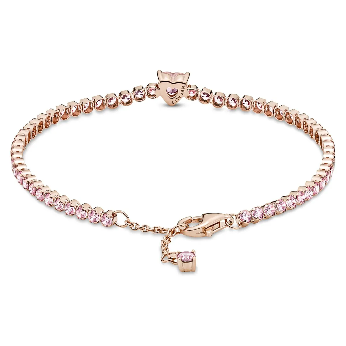 PANDORA - Brazalete Pandora Corazón Brillante Recubrimiento en Oro Rosa