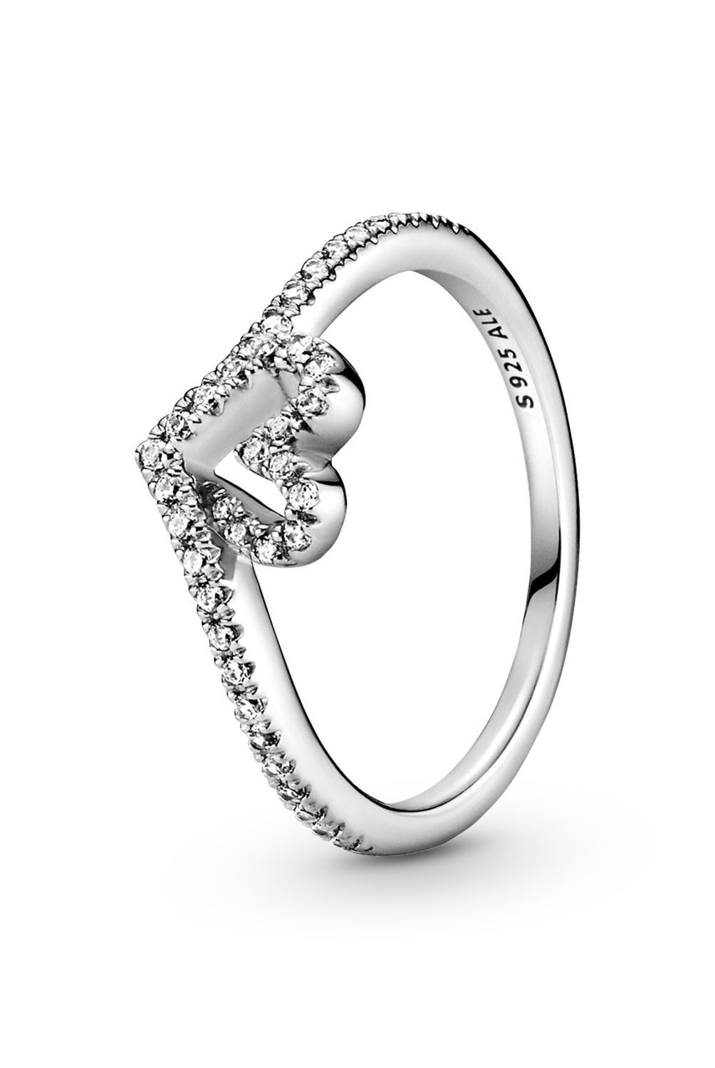 PANDORA - Anillo Pandora Corazón Deseo Brillante Plata Esterlina