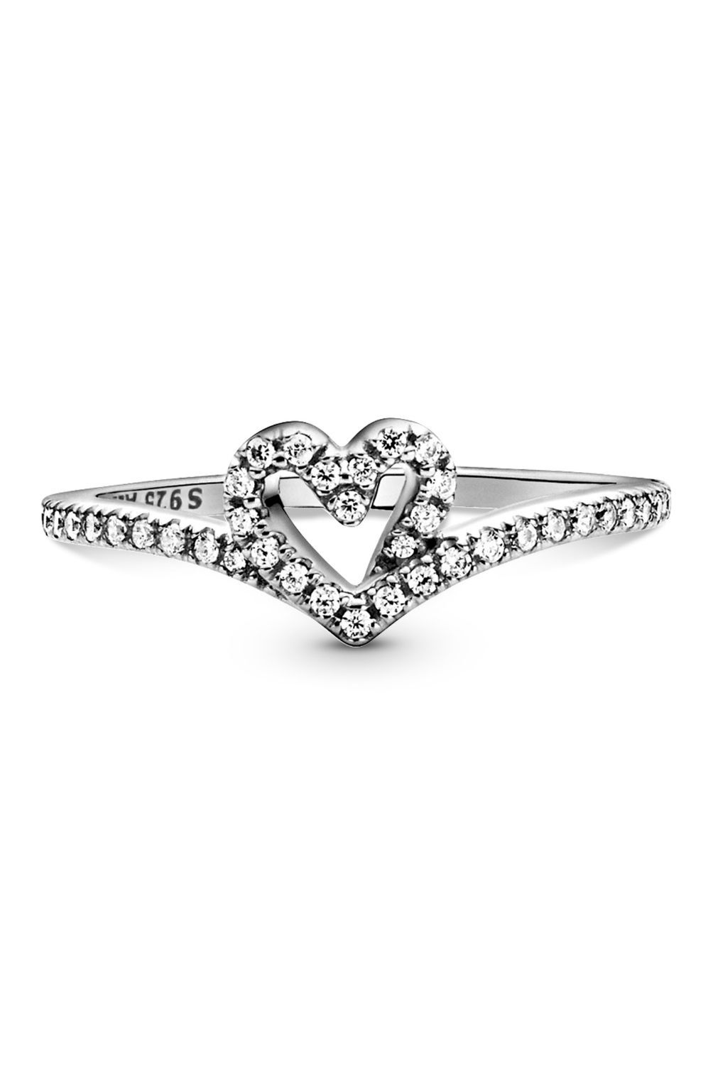 PANDORA - Anillo Pandora Corazón Deseo Brillante Plata Esterlina
