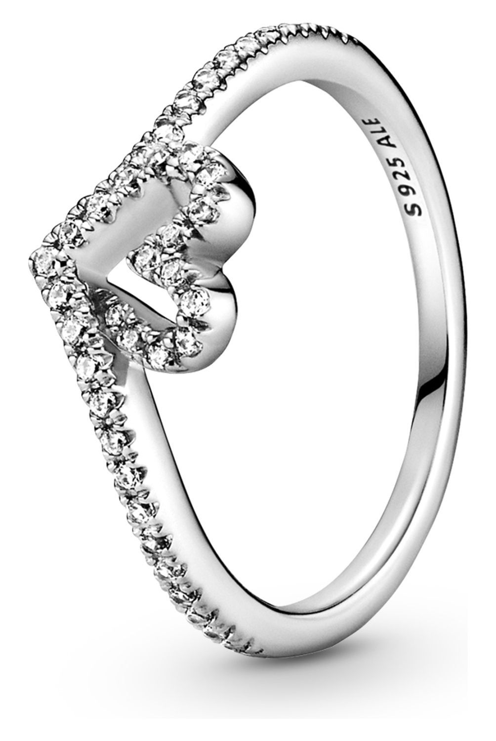 PANDORA - Anillo Pandora Corazón Deseo Brillante Plata Esterlina