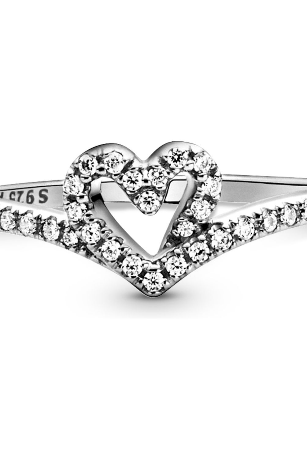 PANDORA - Anillo Pandora Corazón Deseo Brillante Plata Esterlina
