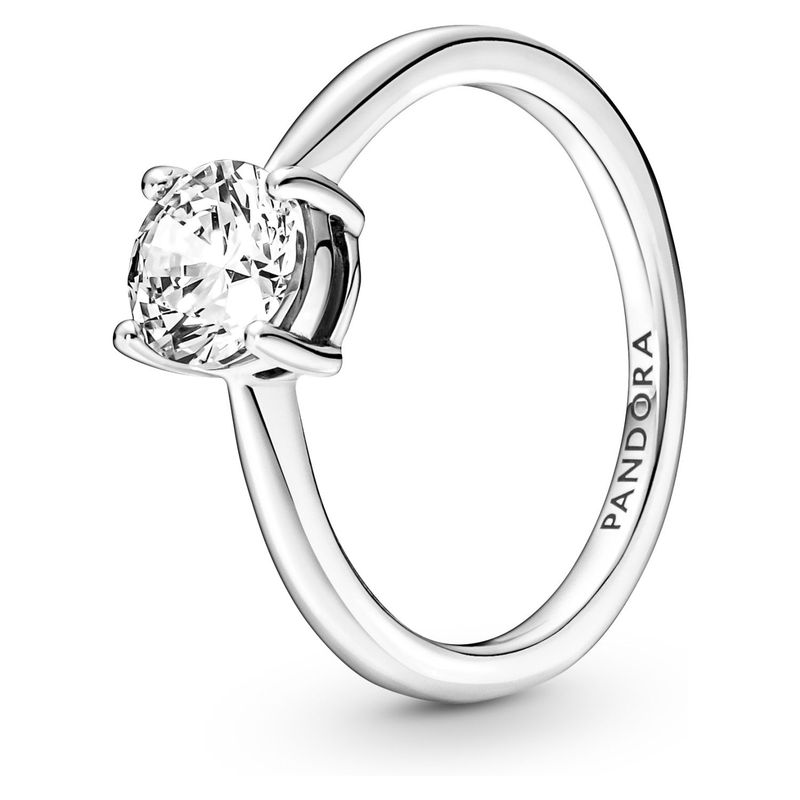 PANDORA - Anillo Pandora Solitario Brillante  En Plata Esterlina