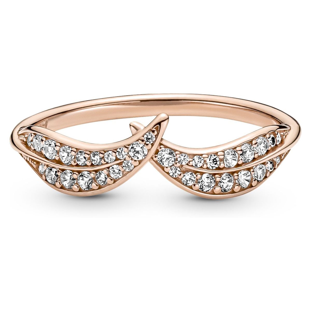 PANDORA - Anillo Pandora Hojas Brillantes Recubrimiento en Oro Rosa