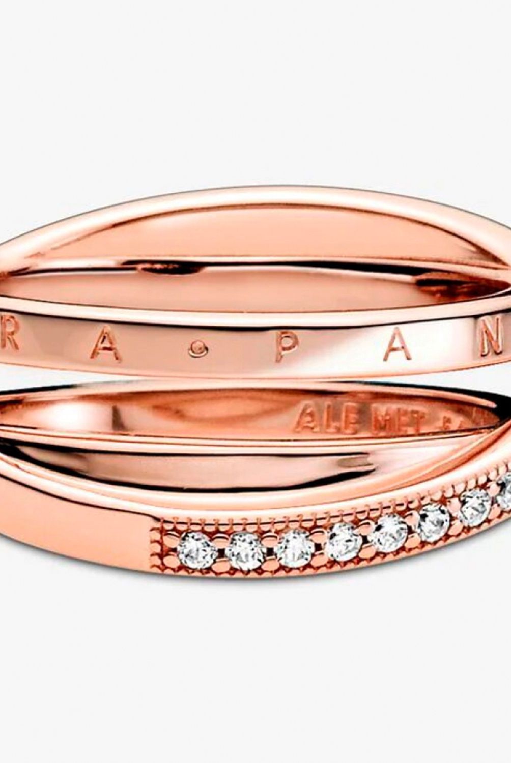 PANDORA - Anillo Pandora Banda Triple Recubrimiento Oro Rosa