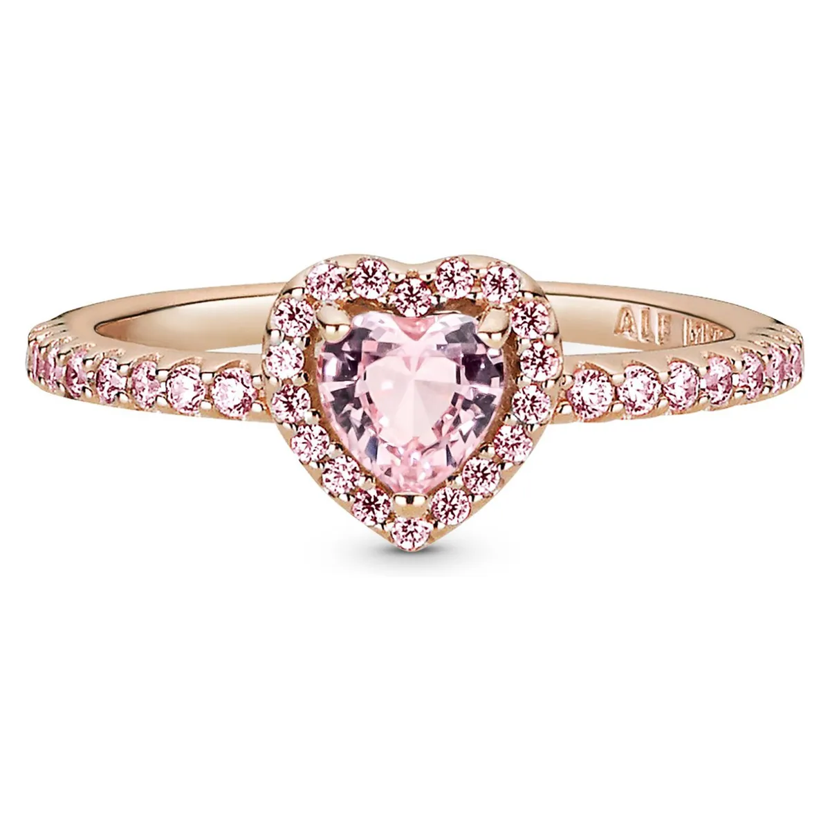 PANDORA - Anillo Pandora Brillante rosa eleva  Recubrimiento en Oro Rosa